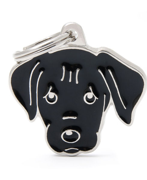Imagen de Chapita de Información para Perro Personalizada Labrador Negro