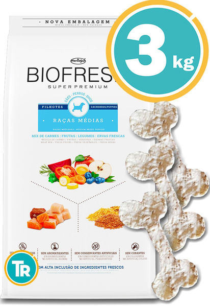 Imagen de BIOFRESH Perro Cachorro Raza Media 3 Kg + Huesitos