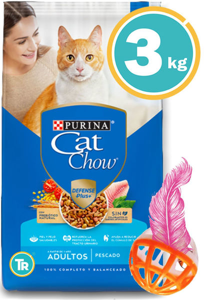 Imagen de CAT CHOW Gato Adulto Pescado 3kg + Pelota