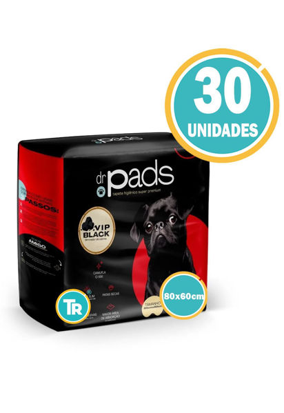 Imagen de PAÑAL TAPETE DR PADS 80x60CM - 30 UNIDADES VIP BLACK