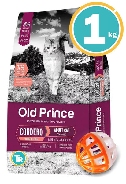 Imagen de OLD PRINCE Gato Castrado Cordero 1 KG + Pelota