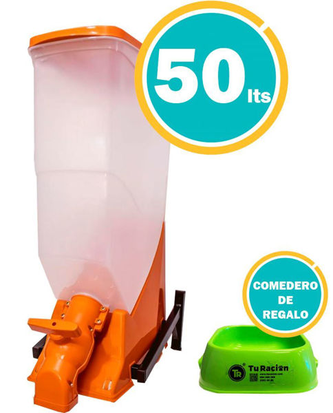 Imagen de Dispensador de Alimento Colgante 50 lts + Comedero