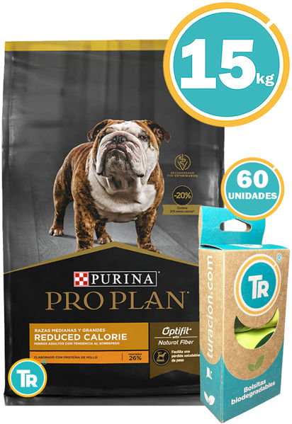 Imagen de PRO PALN Dog Reduce Calories  15 kg + Bolsas