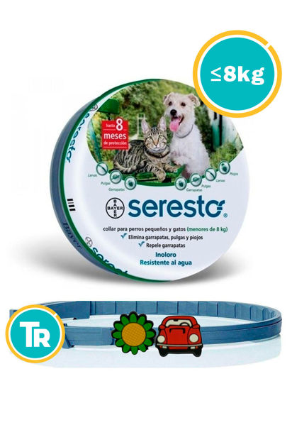 Imagen de COLLAR Antipulgas y Garrapatas Seresto Perros y Gatos ≤ 8kg