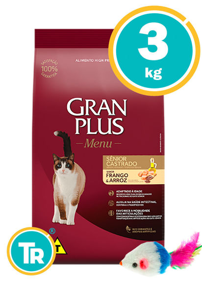 Imagen de GRAN PLUS Gato Senior Sabor Pollo y arroz 3Kg + Raton