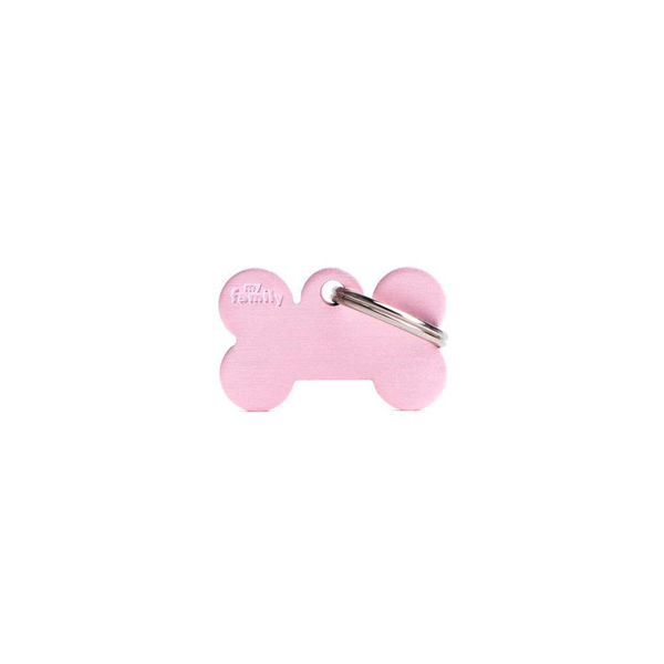 Imagen de Chapita Identificatoria Hueso Rosa Chico