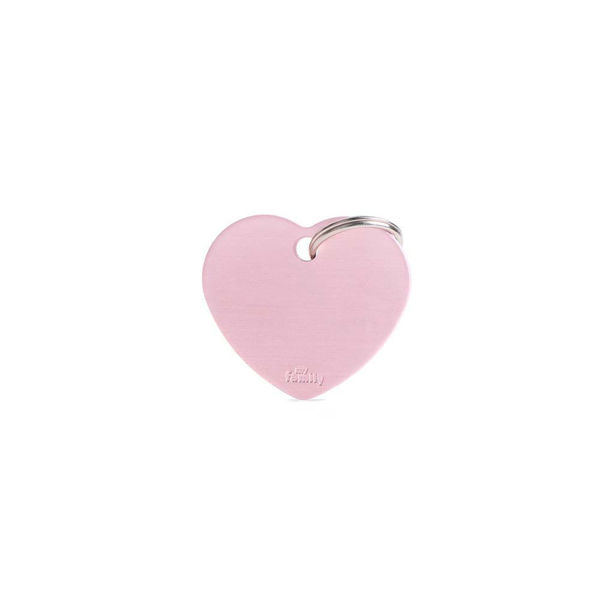 Imagen de Chapita Identificatoria Corazón Rosa Grande