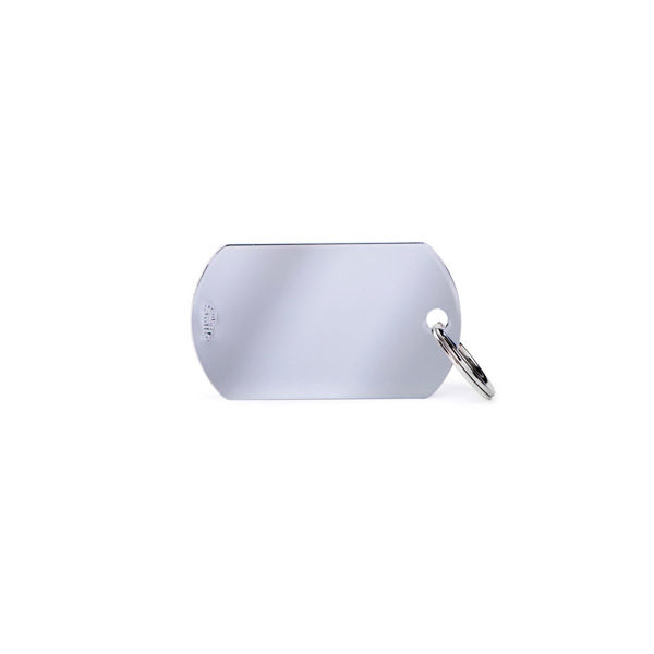 Imagen de Chapita Identificatoria Militar Plateada Grande