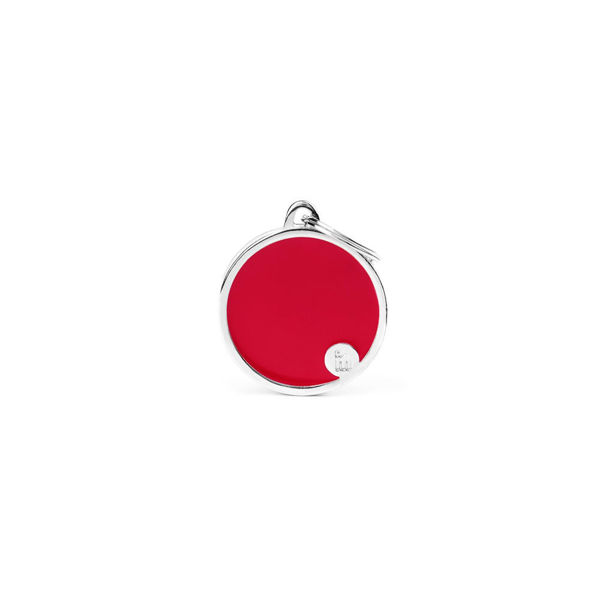 Imagen de Chapita Identificatoria Circular Handmade Rojo Grande