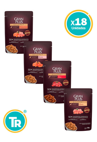 Imagen de SALSAS POUCH ALIMENTO HÚMEDO GRAN PLUS PERRO 100G x18 unidades