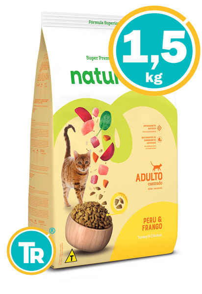 Imagen de NATURALIS Gato Adulto Castrado Pollo y Pavo 1,5kg