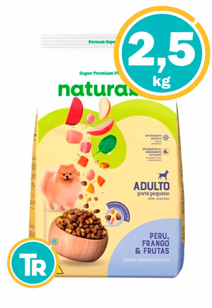 Imagen de NATURALIS Perro Adulto raza Pequeña Pavo, Pollo y Frutas 2,5kg