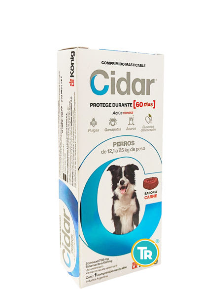 Imagen de PASTILLA ANTIPULGAS Y GARRAPATAS CIDAR 12 - 25 Kg