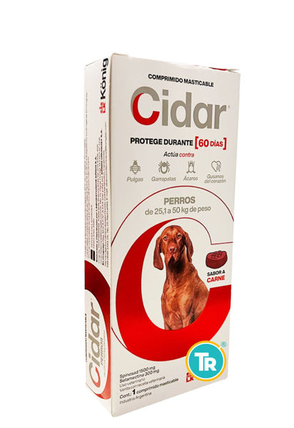 Imagen de PASTILLA ANTIPULGAS Y GARRAPATAS CIDAR 25 - 50 Kg