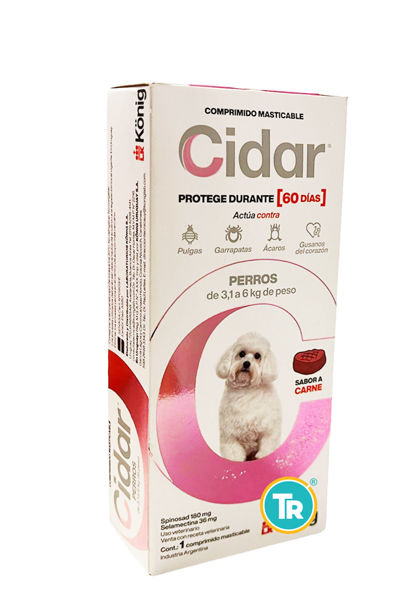 Imagen de PASTILLA ANTIPULGAS Y GARRAPATAS CIDAR  3 - 6 Kg