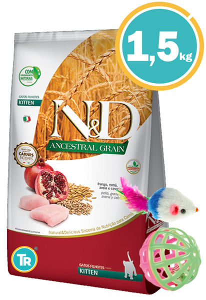 Imagen de NYD Ancestral Feline Kitten 1.5KG + Raton + Pelota