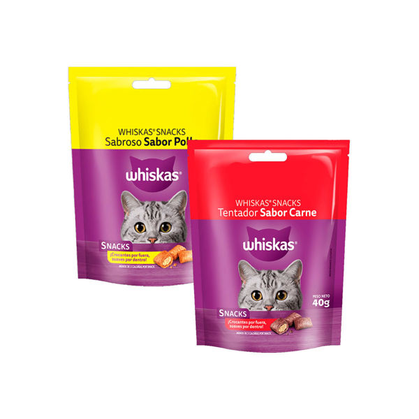 Imagen de SNACKS WHISKAS SABOR CARNE O POLLO 40GRS