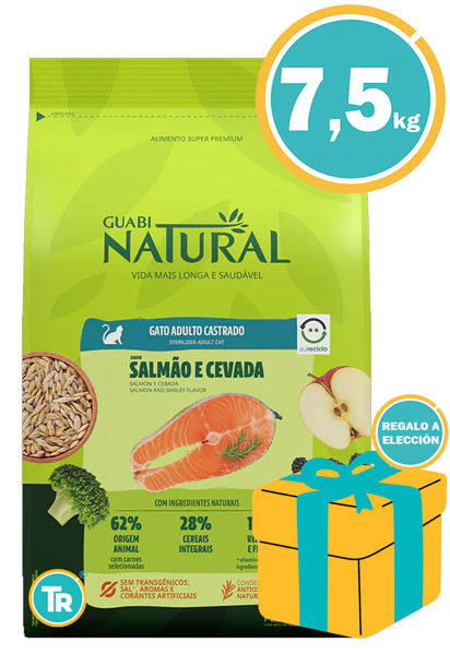 Imagen de GUABI Alimento Gato Castrado 7,5kg Salmón y Cebada