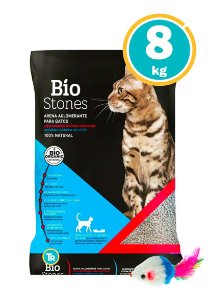 Imagen de Sanitario bentonita esferas bio stones 8 Kg Varios Aromas + Ratón