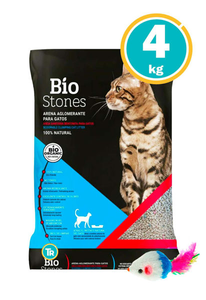 Imagen de Sanitario bentonita esferas bio stones 4 Kg Varios aromas + Ratón