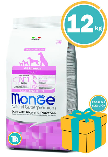 Imagen de MONGE Alimento Perro Adulto Cerdo y Arroz 12 kg