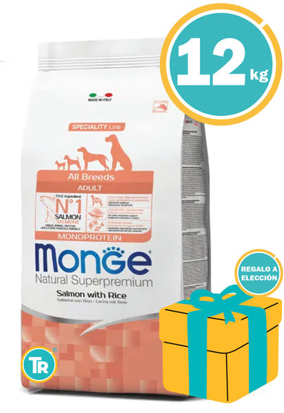 Imagen de MONGE Alimento Perro Adulto 12 kg Salmón y Arroz