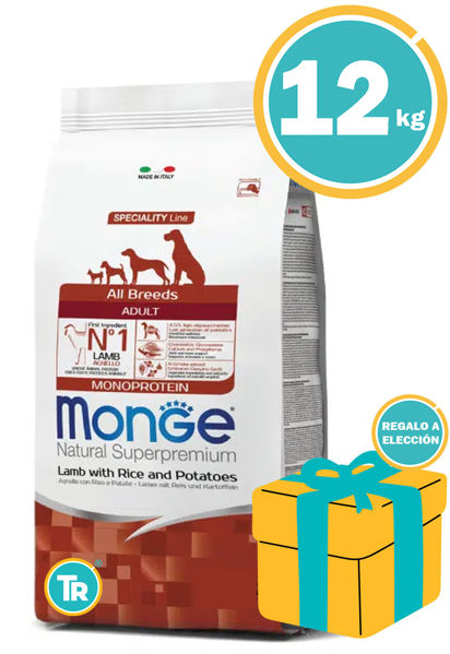 Imagen de MONGE Alimento Perro Adulto Cordero y Arroz 12 kg