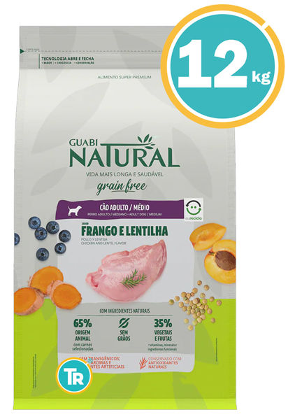 Imagen de GUABI Dog Adulto Libre de Granos Mediano 12kg Pollo y Lenteja - OUTLET