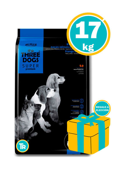 Imagen de Alimento THREE DOGS Super Premium Perro Cachorros 15 + 2 kg