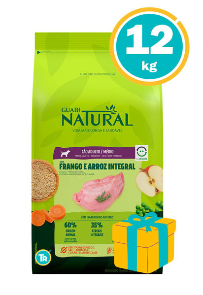 Imagen de GUABI Natural Perro Adulto Raza Media 12 kg Pollo y Arroz Integral