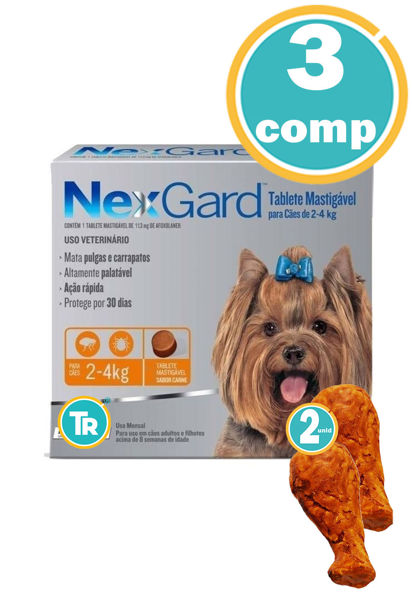 Imagen de ANTIPULGAS Y GARRAPATAS NEXGARD Perros 2 - 4 kg PROMO 3 comp + Patas de pollo