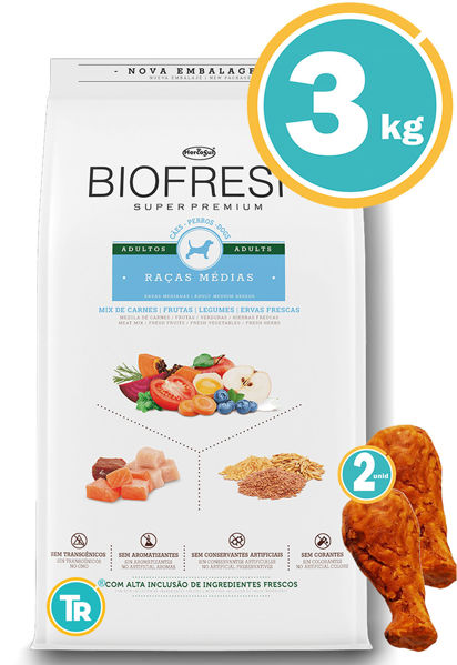 Imagen de BIOFRESH Perro Adulto Razas Medianas 3 Kg + Patas de pollo