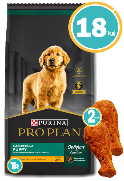 Imagen de PRO PLAN Perro Cachorro Complete Razas Medianas 15 + 3 kg + Patas de pollo