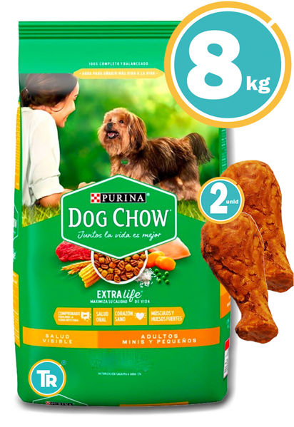 Imagen de DOG CHOW Perros Adulto Razas Pequeñas 8kg + Patas de pollo