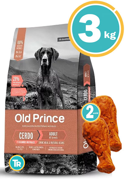 Imagen de OLD PRINCE Adulto Cerdo y Legumbres 3 kg + Patas de pollo