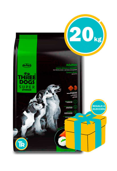 Imagen de Alimento THREE DOGS Super Premium Adultos Razas Med y Gdes 17 + 3kg fraccionado