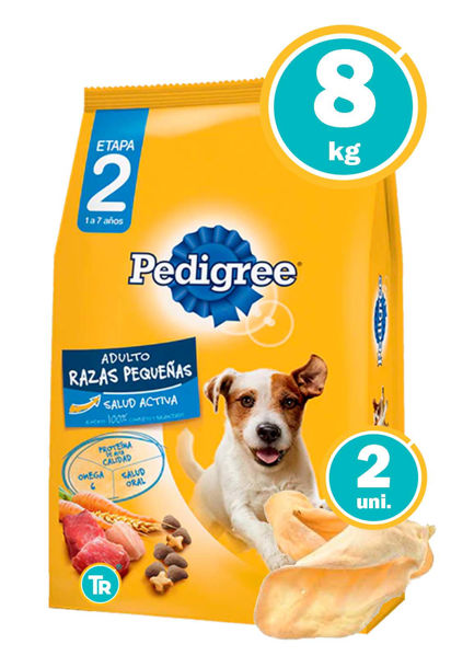 Imagen de PEDIGREE Perro Adulto Razas Pequeñas 8 Kg + Orejas