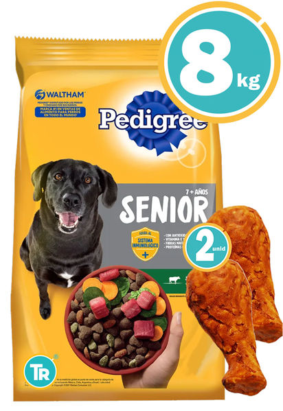 Imagen de PEDIGREE Senior Adultos Mayores 8kg + Patas de pollo
