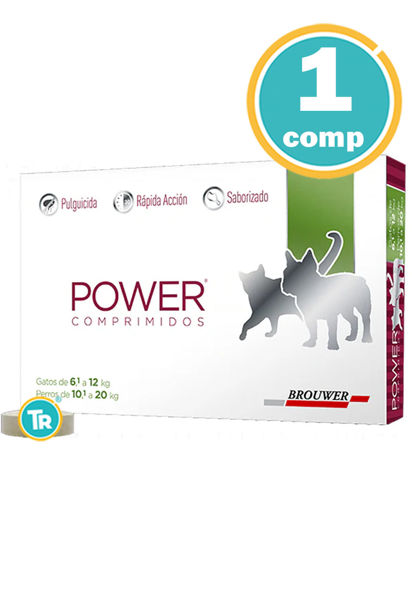 Imagen de ANTIPULGAS POWER COMPRIMIDO GATOS 6 - 12KG PERROS DE 10 - 20KG 600MG
