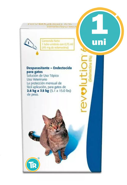 Imagen de PIPETA ANTIPULGAS Y PARASITOS REVOLUTION Gatos  2,5 - 7,5 kg