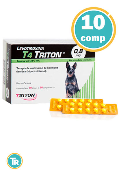 Imagen de LEVOTIROXINA T4 0.8 mg Hipotiroidismo Caninos 10 Comprimidos