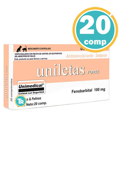 Imagen de UNILETAS FORTE 20 comp Anti convulsionante- Sedante