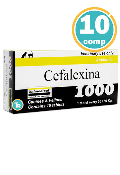 Imagen de CEFALEXINA 1000 Antibiótico para Caninos y Felinos 10 comp