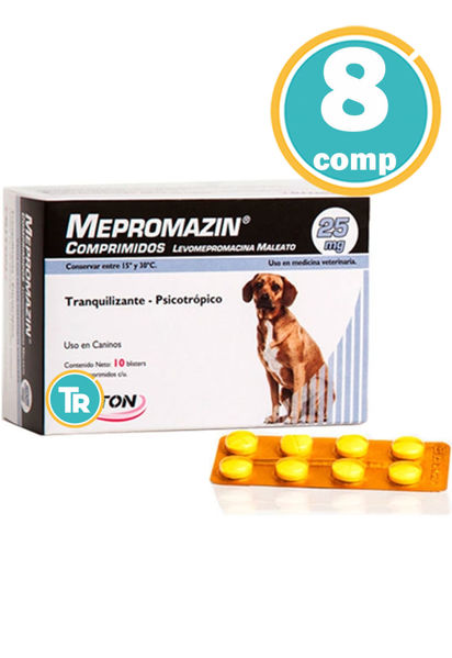 Imagen de MEPROMAZIN 25mg Tranquilizante Caninos Blíster 8 Comp