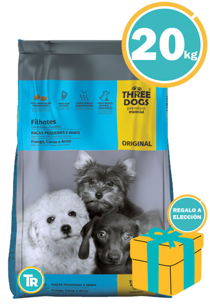 Imagen de Alimento THREE DOGS Familia Original Perro Cachorro Razas Pequeñas 15 + 5 kg