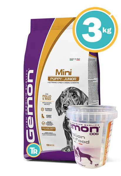 Imagen de GEMON Mini Puppy With Chicken Y Rice 3Kg + Vaso