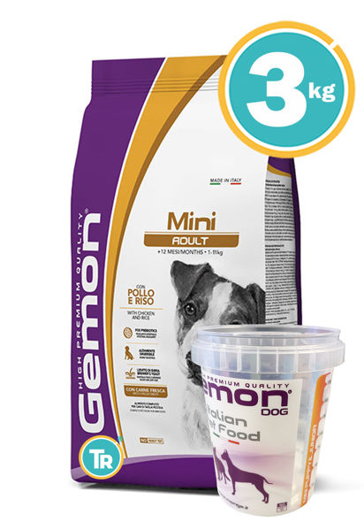 Imagen de GEMON Mini Adulto With Chicken Y Rice 3Kg + Vaso