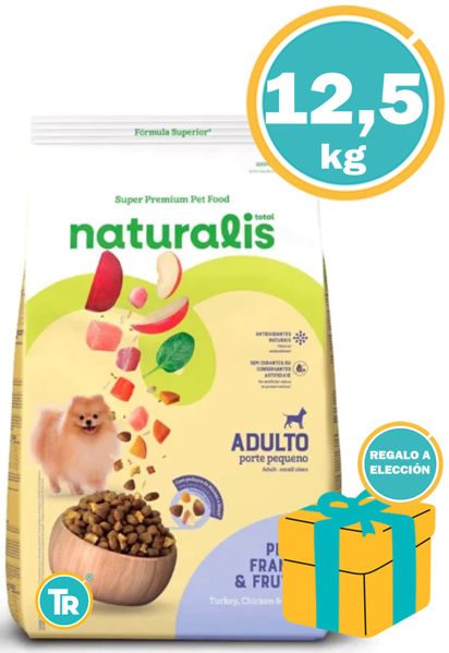 Imagen de NATURALIS Alimento Perro Adulto raza Pequeña Pavo, Pollo y Frutas 10,1 + 2,5 kg