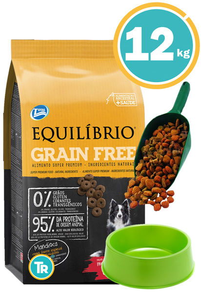 Imagen de EQUILIBRIO Perro Grain Free Razas Medias y Grandes 12 kg + Comedero + Pala