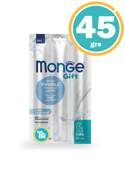 Imagen de MONGE GIFT PERRO STICK PUPPY PORK & MILK 45GR